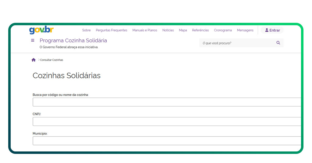 Cozinha Solidária do governo