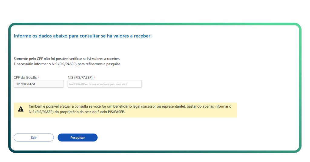 Consultar cotas do fundo do PIS/PASEP