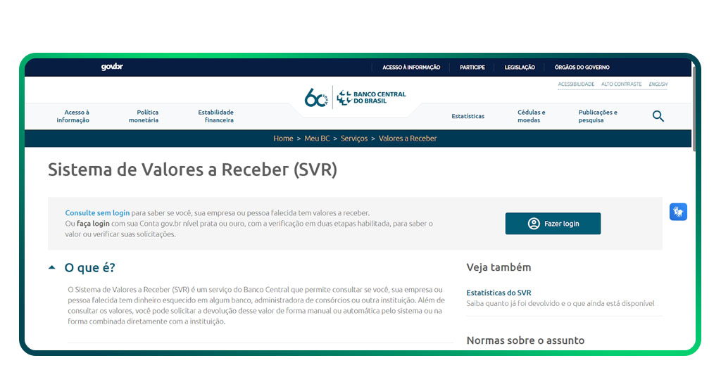 Consultar dinheiro esquecido no CPF