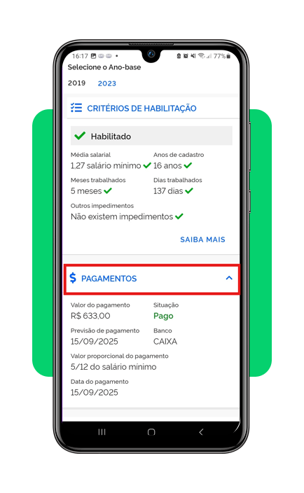 Lote extra do abono salarial
