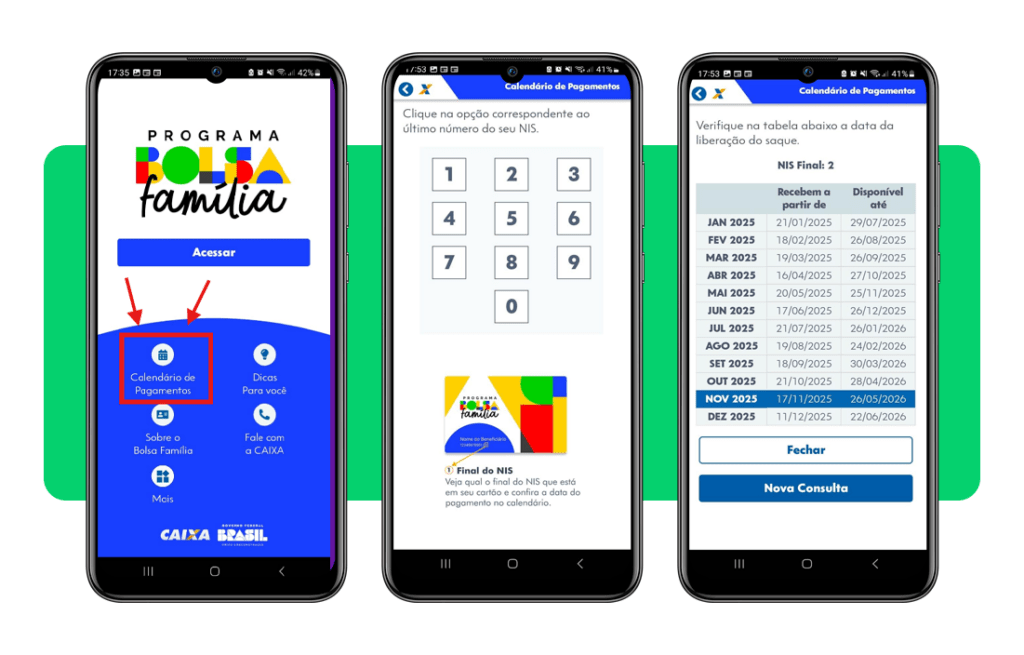 Calendário do Bolsa Família de novembro de 2025
