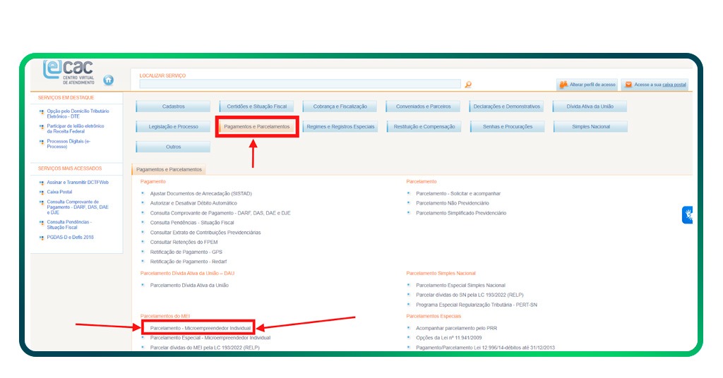 Parcelar dívidas do MEI