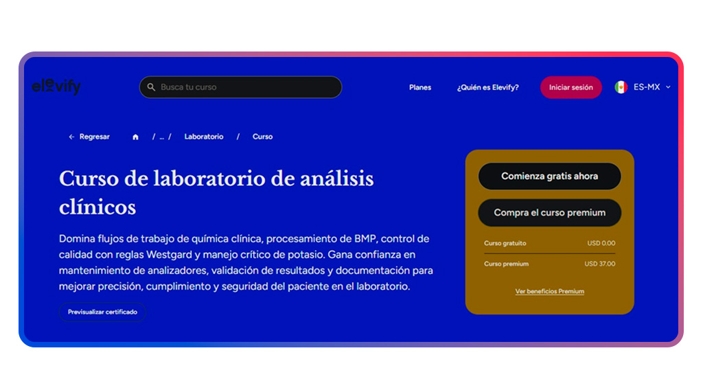 Curso gratuito de análisis clínicos