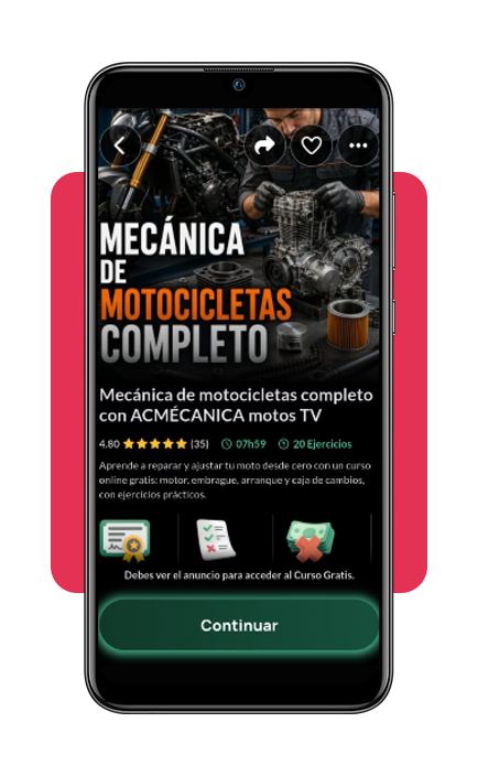 Aprende mecánica de motocicletas gratis y obtén certificado 4 mecánica de motocicletas