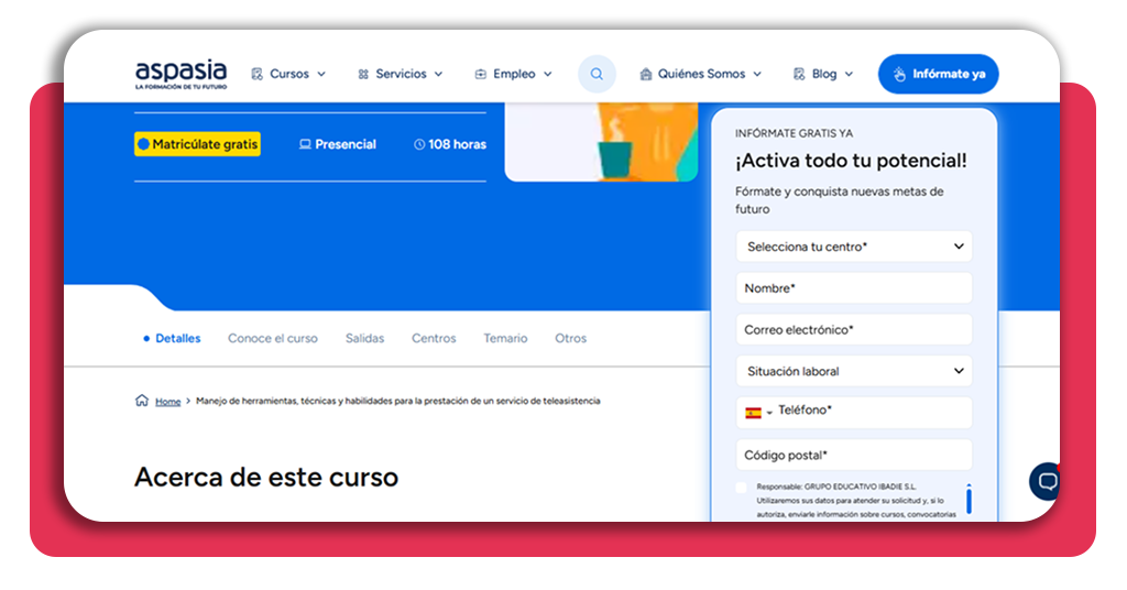 curso teleasistencia gratis