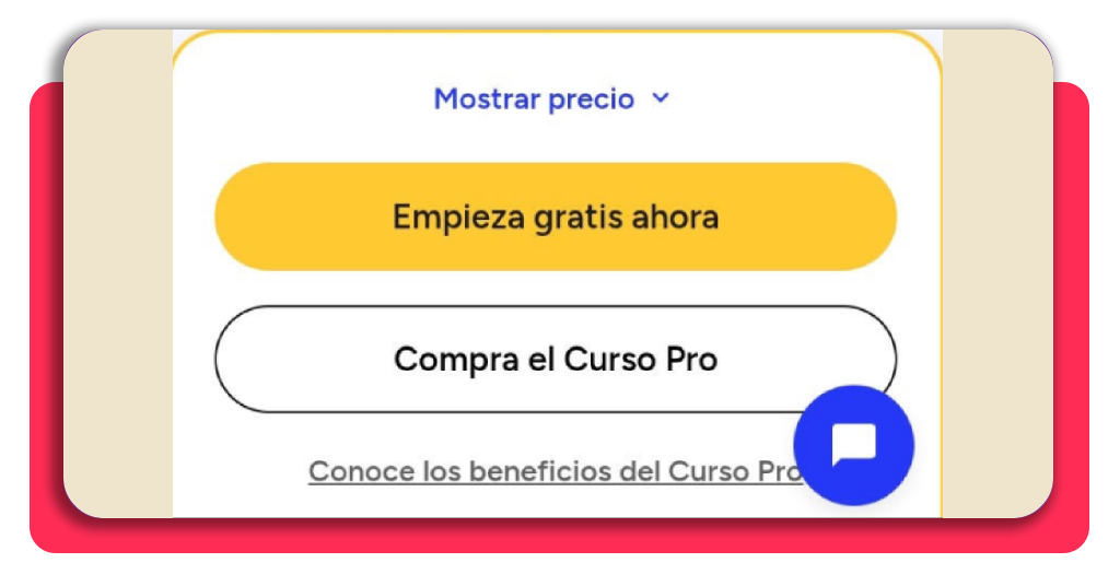 Pantalla de inscripción al curso básico de andamios en Elevify