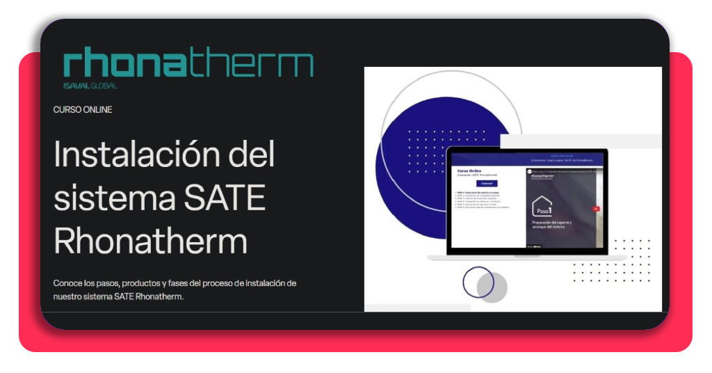 Curso instalador SATE gratis: consigue tu título y empleo 2 Pantalla de inicio del curso online de instalación SATE Rhonatherm