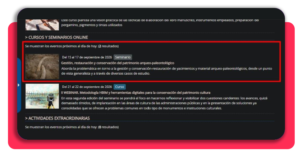 Programa de gestión conservación y restauración de patrimonio en el IPCE