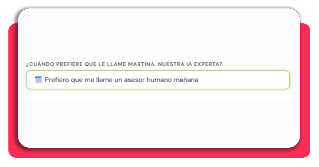 Paso 5 - Seleccionar el horario de contacto preferido
