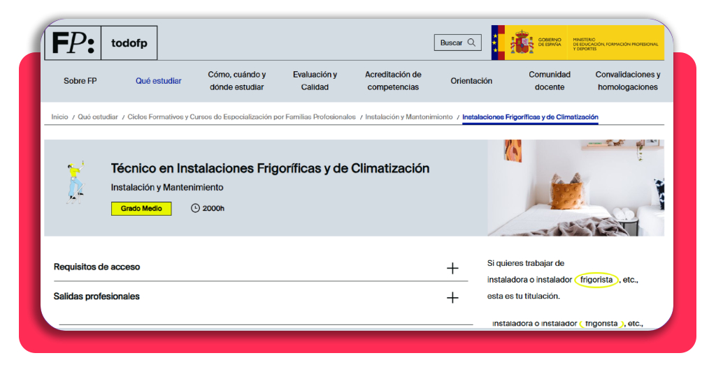 Buscador de centros oficiales para curso de frigorista gratis