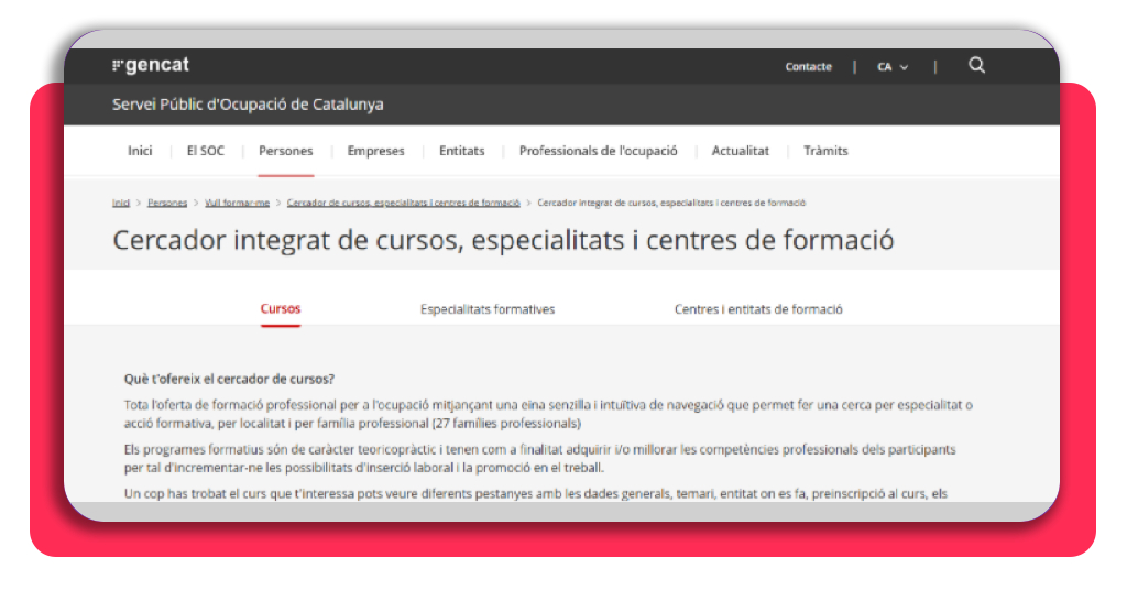 cursos SOC gratuitos en Cataluña