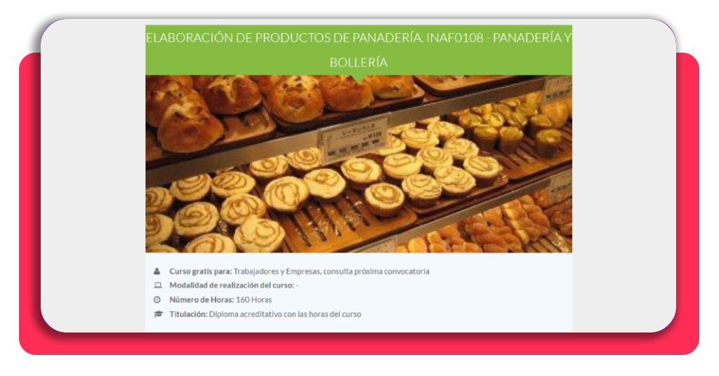 Capacítate en panadería y bollería con formación gratuita 3 Información detallada del curso INAF0108 Panadería y Bollería