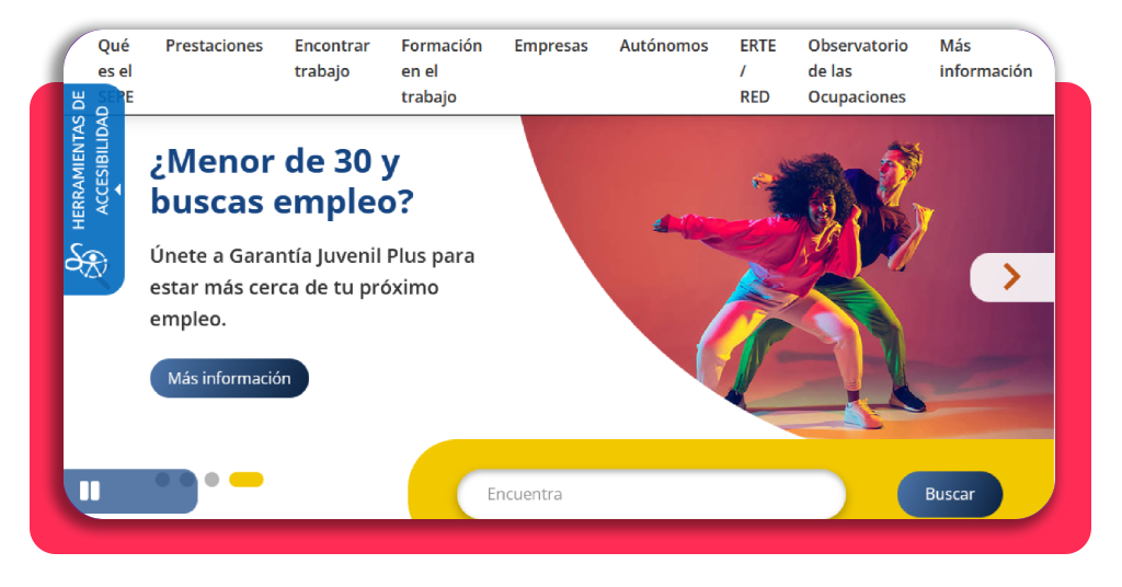 Portal oficial del SEPE para buscar cursos gratis para acceder a empleo