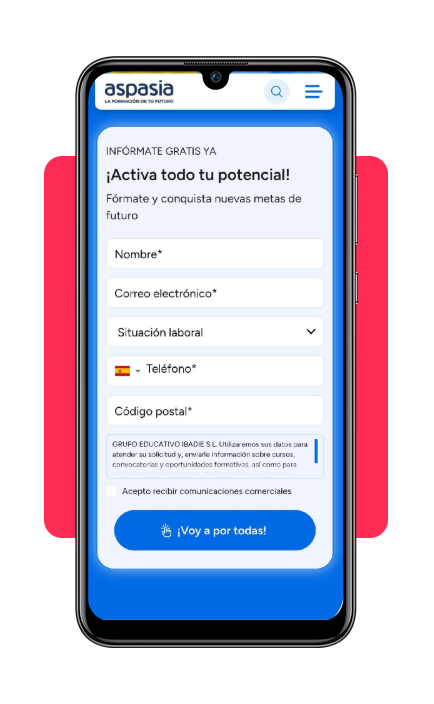 Formulario de inscripción al curso de soldadura MIG-MAG de Aspasia