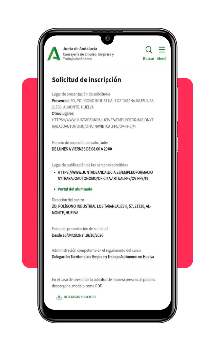 Inscripción telemática al curso de conducción de carretillas gratis