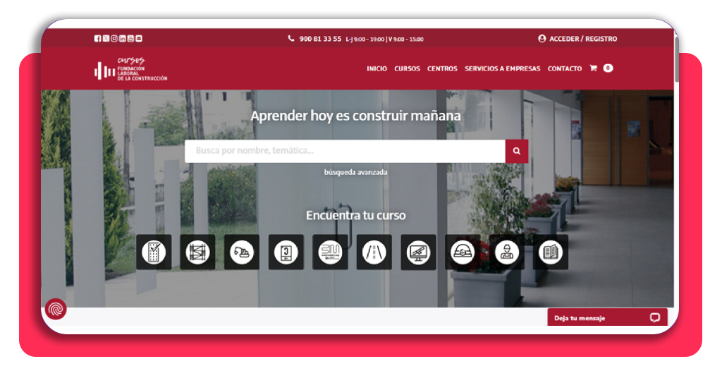 Portal de la Fundación Laboral de la Construcción - Paso 1