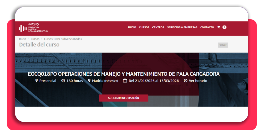 Curso pala cargadora gratis: consigue tu primer empleo sin experiencia 1 Plataforma oficial de la Fundación Laboral de la Construcción para inscripción al curso pala cargadora gratis