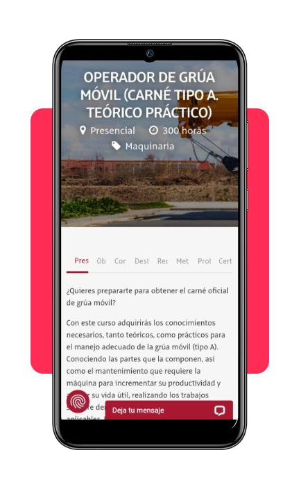 Descripción completa del curso de operador de grúa móvil tipo A