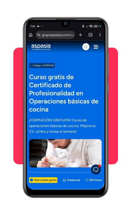 El primer paso antes de ser chef: curso de ayudante de cocina gratis 1 Página oficial del curso de Operaciones básicas de cocina de Grupo Aspasia