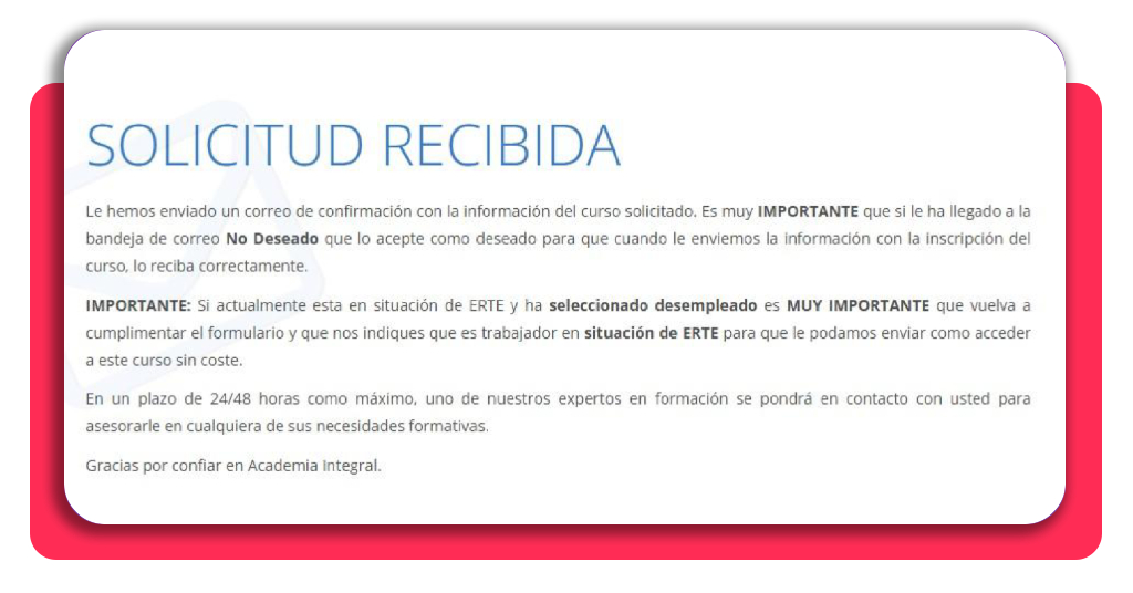 La construcción necesita gente para trabajar: fórmate online YA 3 Confirmación de inscripción al curso EOCB0108 de albañilería